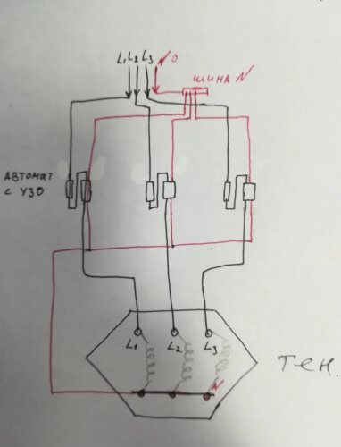 Gambar rajah sambungan untuk elemen pemanasan