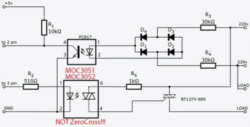 Optodriver untuk mengawal triac