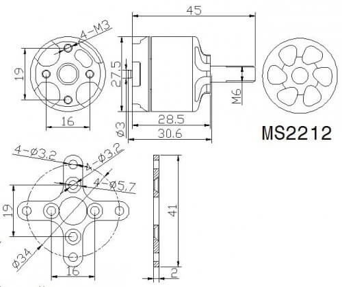 Dimensi motor tanpa berus dengan rotor luaran di luar tidak sesuai dengan tanda - ini menunjukkan dimensi stator